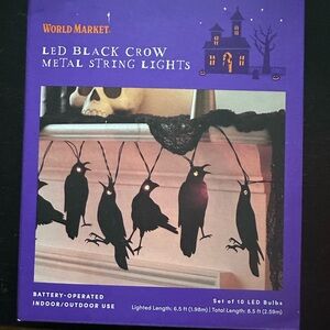 LED Black Crow Metal String Lights